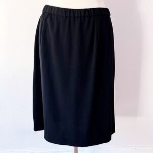 Size 2X Brownstone Studio Midi Skirt Black Elastic Waist Plus Office Minimalist